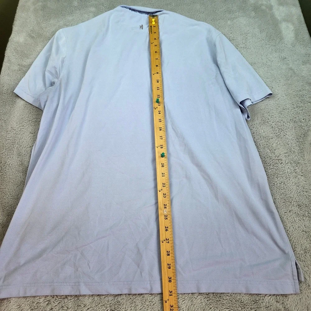 johnnie-O Polo Shirt Mens XL Performance Stretch Pique Short Sleeve Light Blue